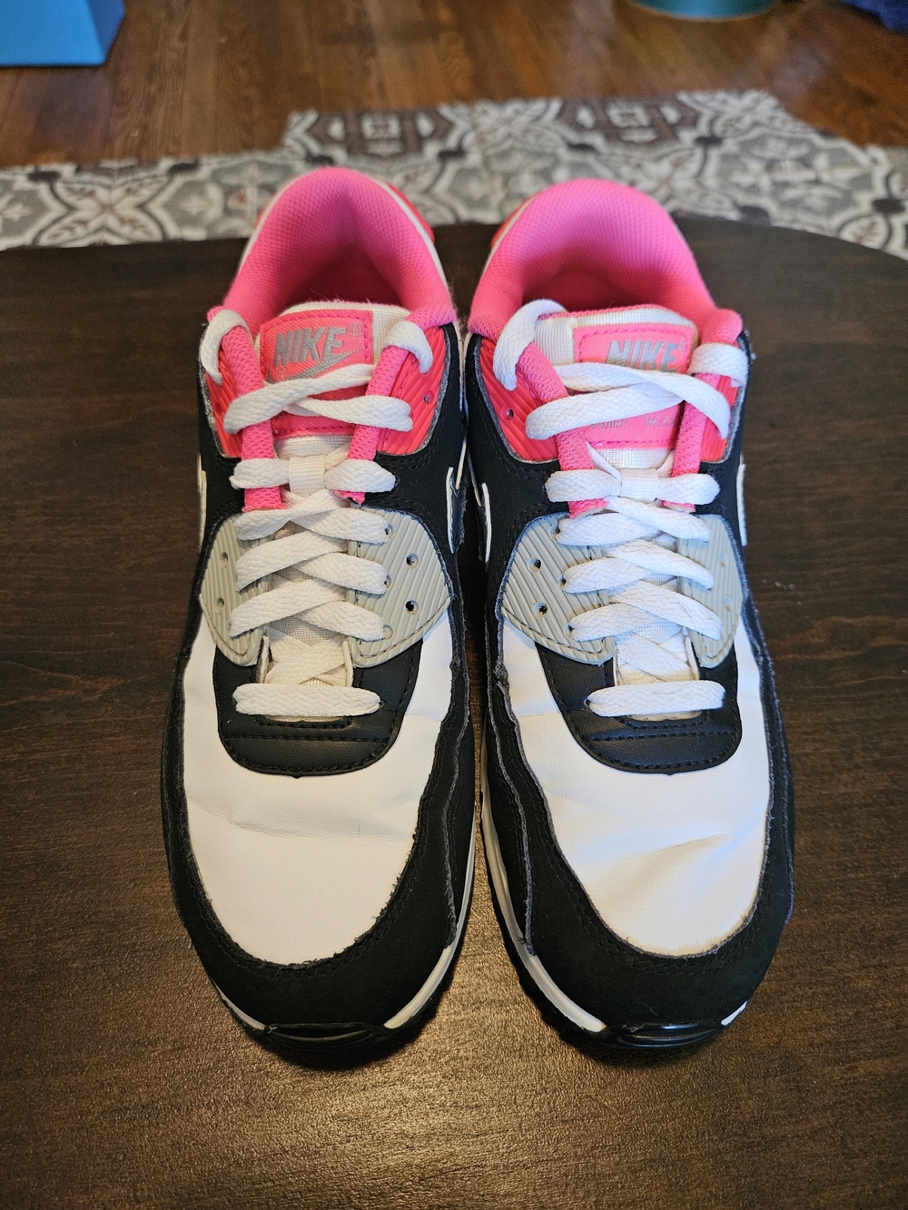 Nike Air Max 90 2007 GS White Black Pink